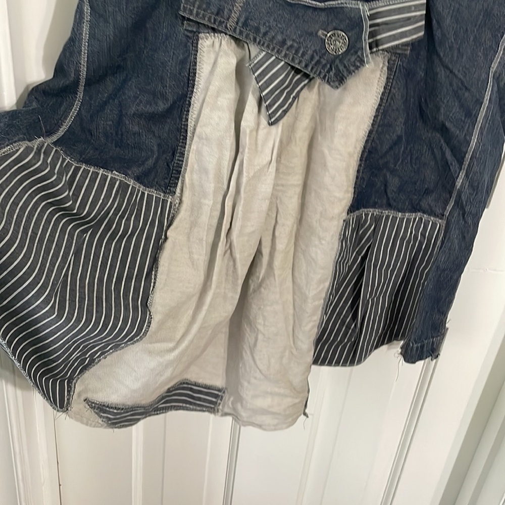 Patchwork Denim Vest with Button Accents - image 12